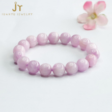 Kunzite Beaded Bracelets: Purple Healing Crystal Jewelry with Simple Style Energy Stones