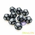 Bescon High Quality Custom Polyhedral Dice with Silver Painting