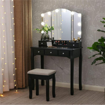 Black Bedroom Dresser Wooden Legs Dressing Room Table