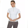 Top anti-uv equestre femminile azzurro