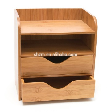 bamboo desktop organizers with drawers, wooden cosmetic organization wholesale