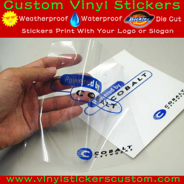 Custom Logo design vinyl clear sticker, transparent sticker