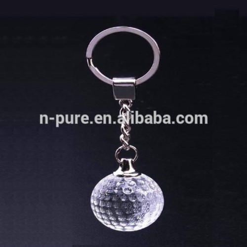 Golf Ball Shaped Crystal Keychain