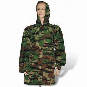 Military Raincoat, Made of 100% Polyester