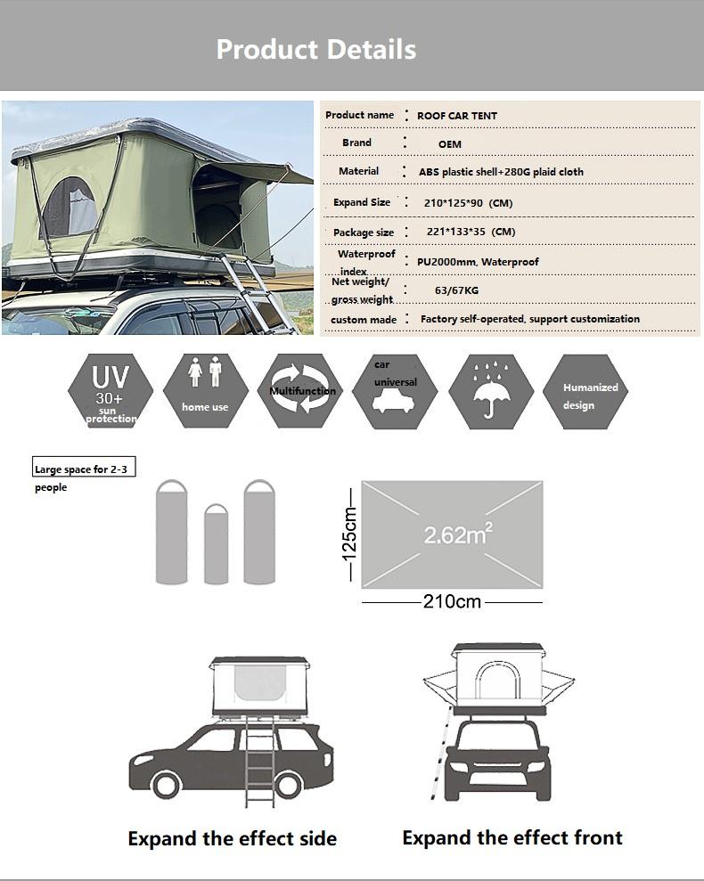 Aluminium Triangle Shell Camping Suv Car Roof Top Tent Hard Shell Cover ...