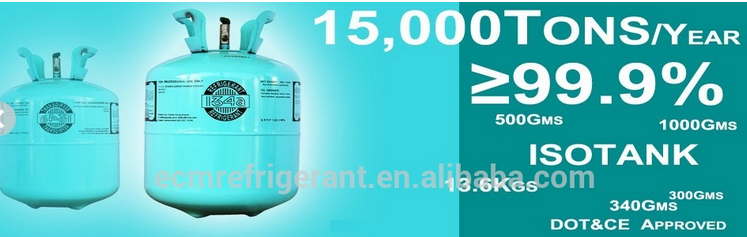 High quality refrigerant gases R134a 13.6KG/1000G/680G/340G