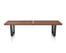 Nelson Style Platform Mid Century Solid Wood Bench