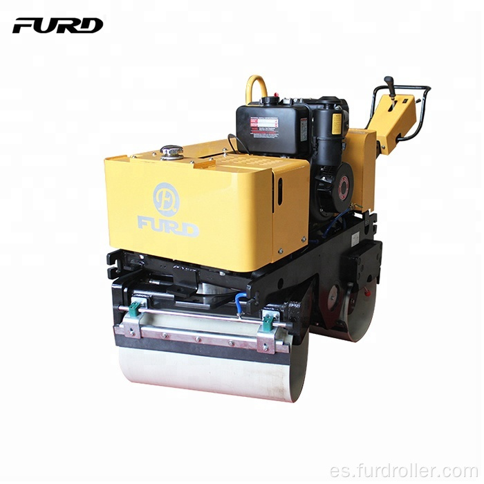 Nuevo rodillo compactador vibratorio de doble tambor FURD de 780 kg con dirección hidráulica