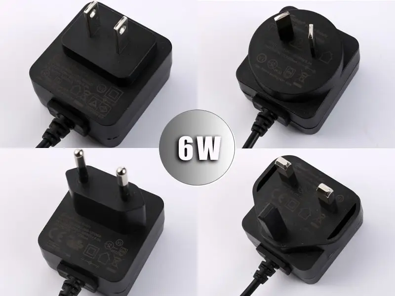 Interchangeable Plug Adapter EU/Us/UK/Au/Kc/Rsa/Cn/PSE/Bra Standard 24V 0.25A Power Supply