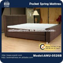 ANU-0526B Genuine 100% Natural Latex Euro Top 6-ZONE Pocket Spring Mattress For USA IMPORT