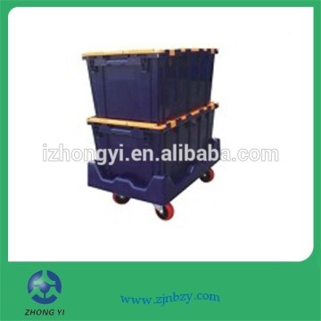 Stackable Plastic Turnover Moving Box with Dolly