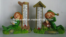 Polyresin Resin Elf Thermometer Decor