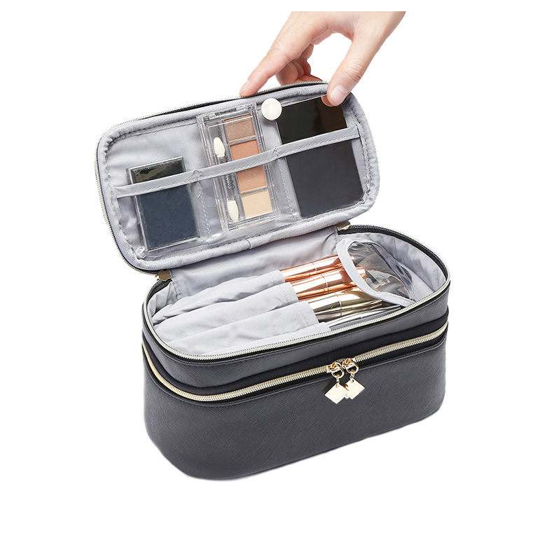 Capas cosméticas de dos capas bolsas de maquillaje Double Layers Cosmetic Bags Makeup Bags
