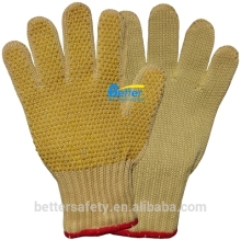Yellow Aramid Fibre Red Dots Cut Resistant Gloves New Products