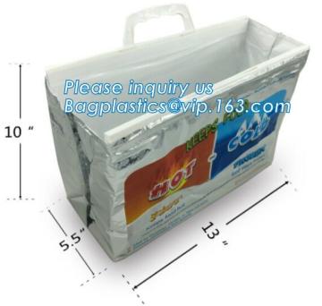 cool carry cooler bag disposable insulated cooler bag plastic ice bag for wine, WINE BOTTLE BAG