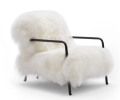 Sıcak satış ins stil uzun kabarık beyaz tek kanepe foshan mobilya oturma odası villa için tek sandalye