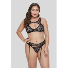 Custom plus size lace bra set lingerie