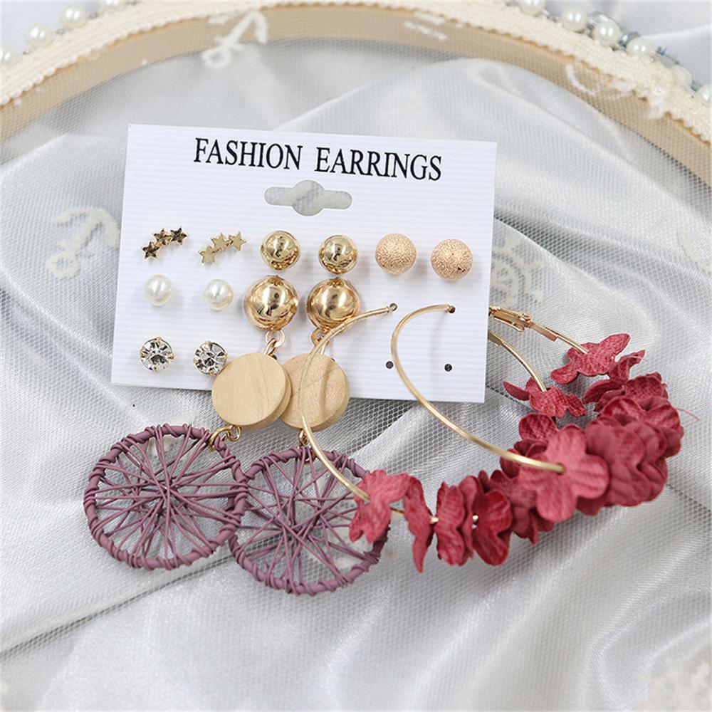 7 paires de boucles d&#39;oreilles simples rétro ethniques