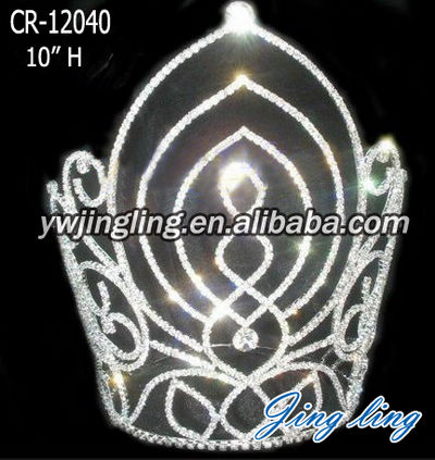 10 Inch Rhinestones Circle Pageant Crown