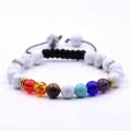 7 Chakra Charm Natursten Pärlor Vävd Armband