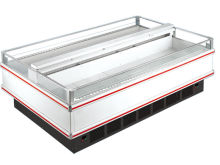 R22 Red Supermarket Island Commercial Freezer For Market / Retail