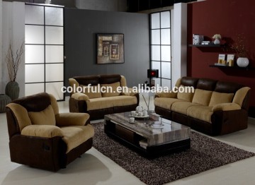 Leather+Super Velvet Recliner Sofa/Recliner Velvet Sofa/Recliner Sofa Velvet LS631