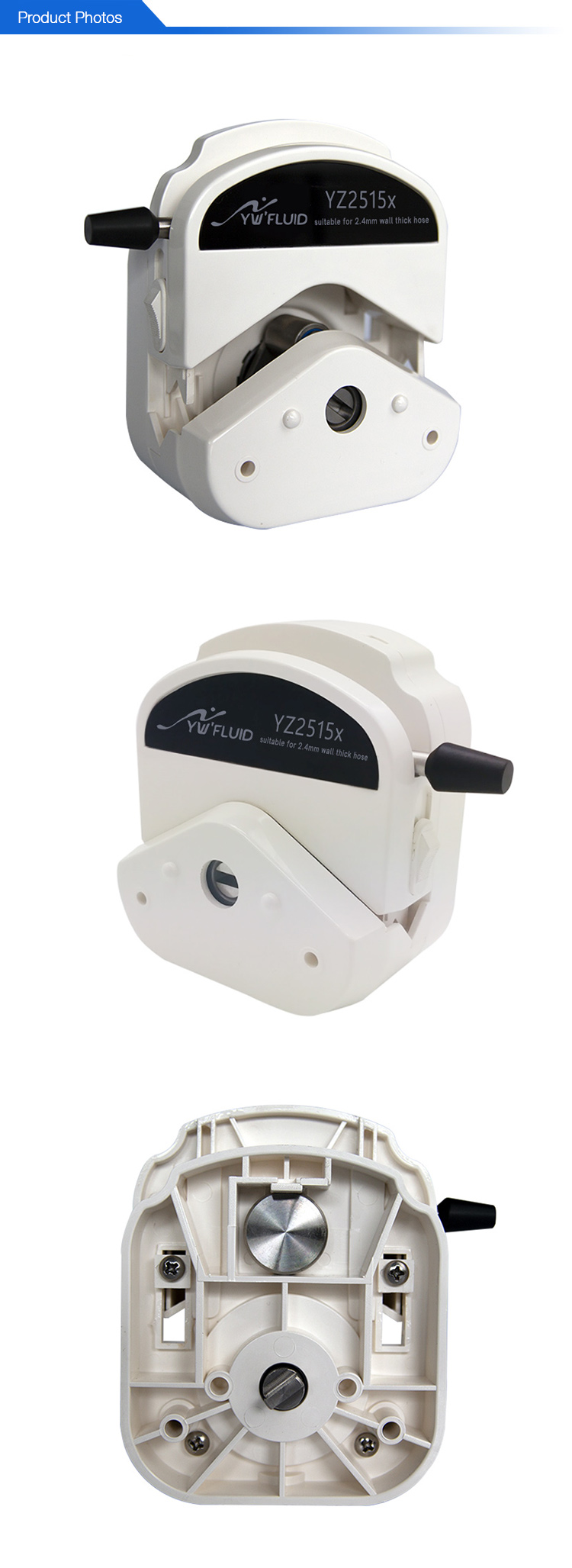 YWfluid 3 rollers Speed control Strong Chemical resistance Peristaltic pump head Widely used in industry ,food,medical care etc