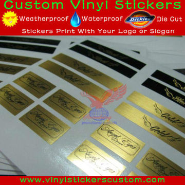 Custom Rectangle Shape with Round Corner Gold Sticker