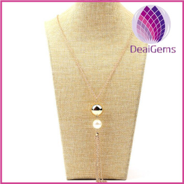 European and American fashion contracted increase pearl necklace pendant long tassel sweater chain clothing accessories accesso
