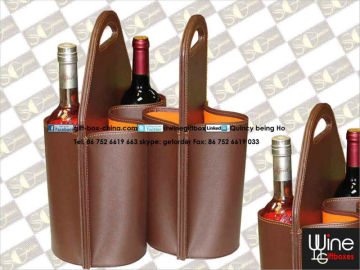 Faux leather wine holder