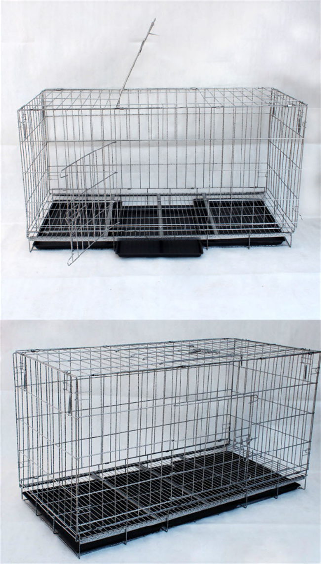 folded galvanized or pvc coated welded pet dog cage (factory)ISO14001