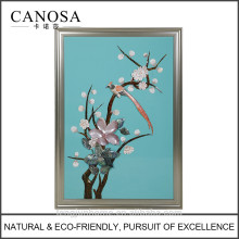 CANOSA American pink shell hand engraving scenery Wall Picture metal frame