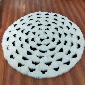 real fox fur carpet patchwork fur blanket round white fox fur rug