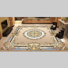 Fancy Flower Pattern Water Jet Medallion Marble Flooring Design