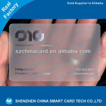 Nice Hot stamping Plastic PVC Transparent bisness card
