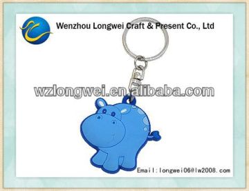 custom hippo 2d soft pvc keychain/pvc soft keychain/3d pvc keychain