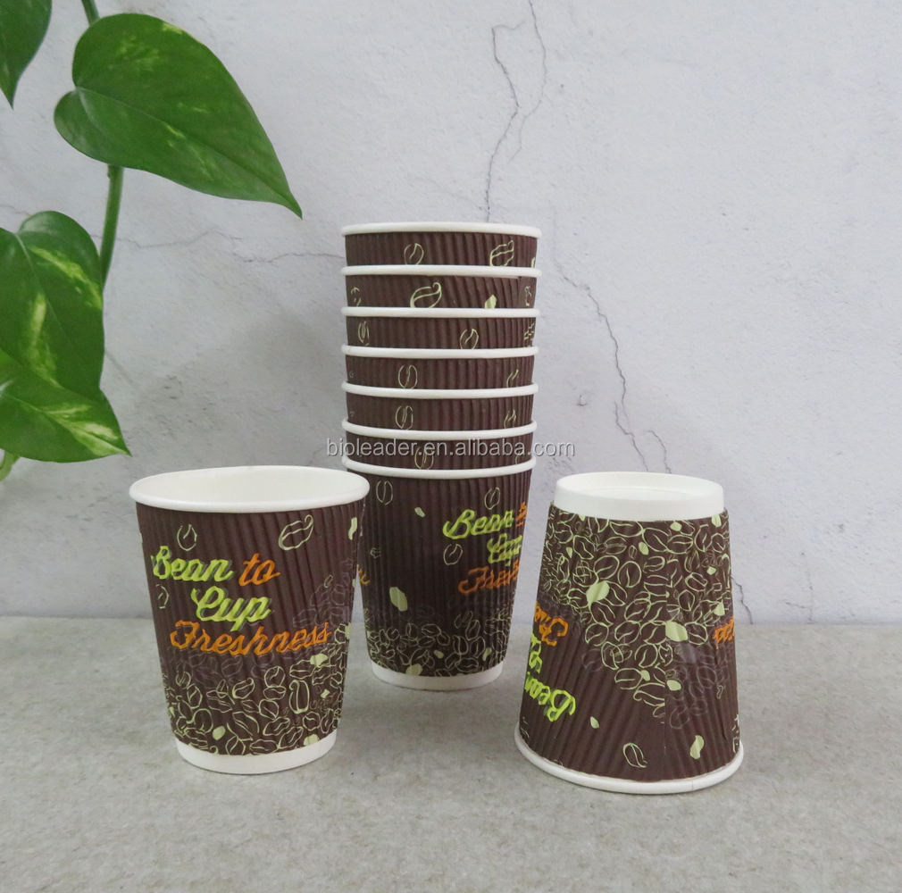 Factory Directly 100% Biodegradable Disposable Compostable PLA Coating Coffee Paper Cups