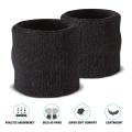 Cotton Unisex Sport Black Sweatband Wristband Wrist Protector Brace Terry Cloth Sweat Band