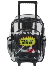 Top Selling Transparent PVC Trolley Backpack with Wheels