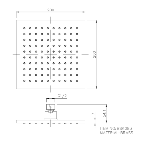 Ultratunt 7mm duschhuvud