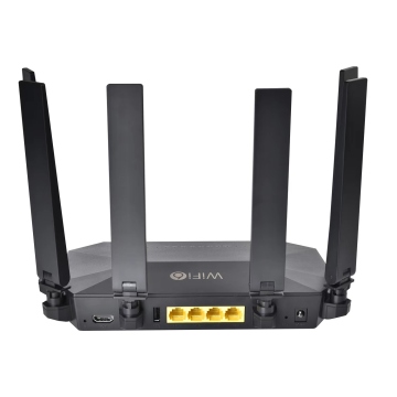 High-Speed Factory Router with Outdoor Antenna, WiFi 6 AX3000, 1GE WAN, 3GE LAN, and VPN