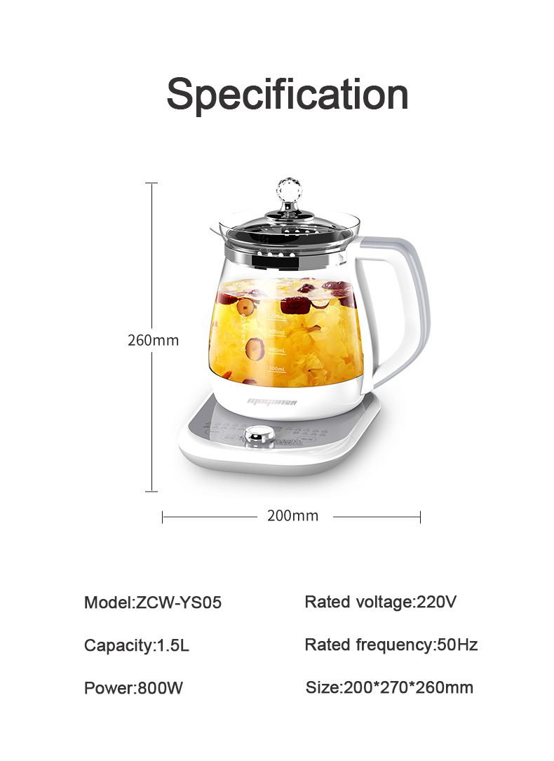 High quality Health pot fully automatic thickened glass multi-function glass ulti-functional cooking kettle electric kettle