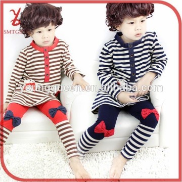 KN05 Baby girls Spring lace Modal warm Dress Leggings Suit