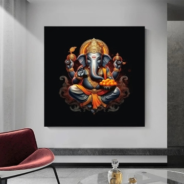 Indian Decorative Wall Paintings: Ganesha Hindu God Posters, Prints, and Canvas Art