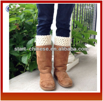 Cream Crochet Knitted Boot Socks For Winter Boot/Women Chunky Knit Boot Warmers