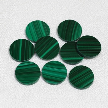 Double Plane Natural Malachite Gemstone Disc Loose Stones