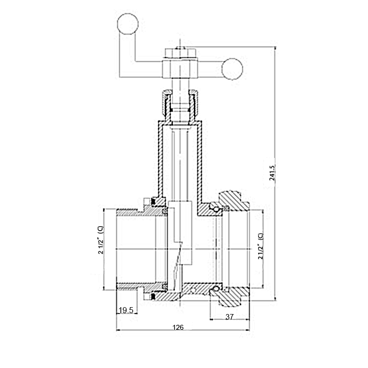 21/2" fire fighting equipment brass bule plated gate valve