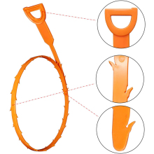 Home Use Plastic Orange Clog Drain Snake & Hair Remover