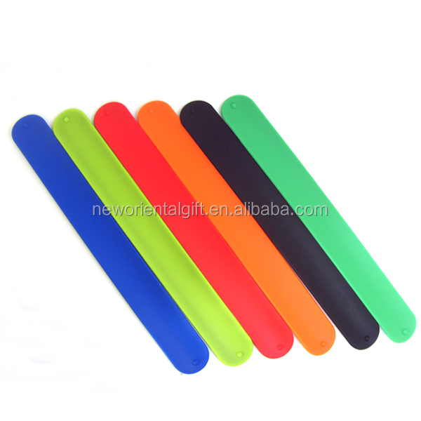 Colorful Blank Silicone Slap wristbands , Custom Snap Bracelets