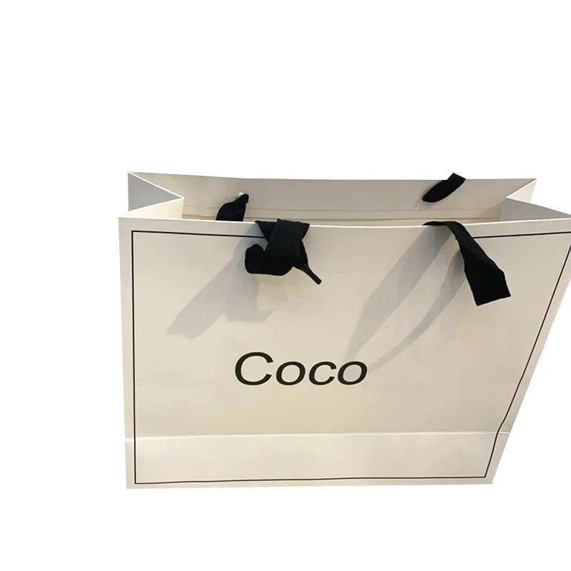 Matte Custom Art Paper Gift Bags with Drawstring